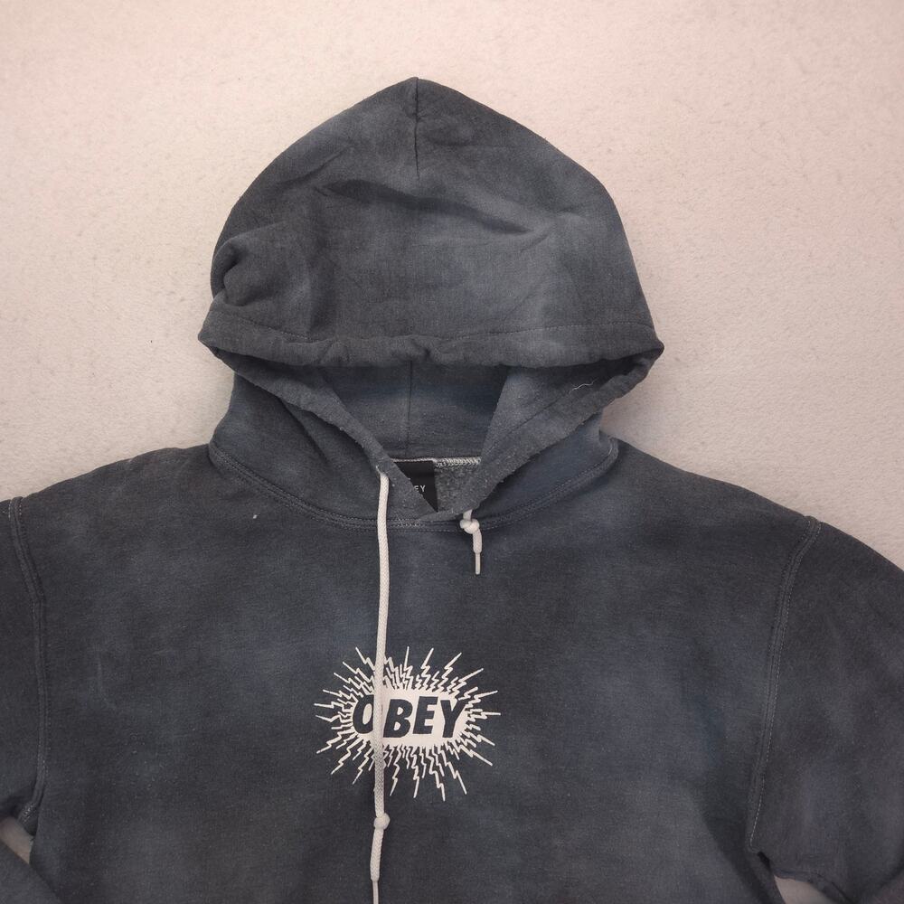 Obey Casual Long Sleeve Pullover Hoodie Mens Size Small S Gray